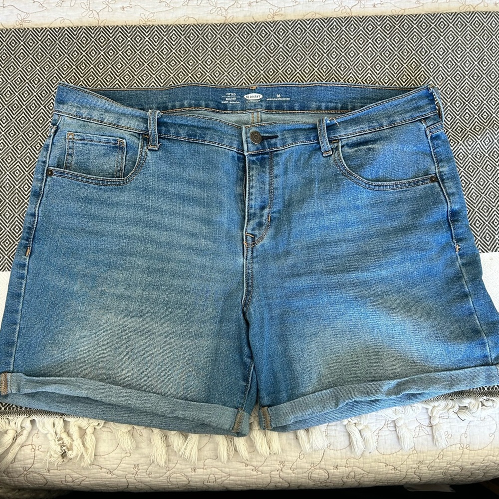 Old Navy Fitted Blue Denim Women's Shorts